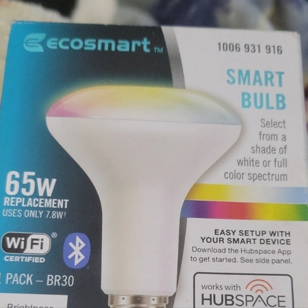 Smart BR30 Multicolor WiFi LED Bulb - Works with Alexa & Hubspace